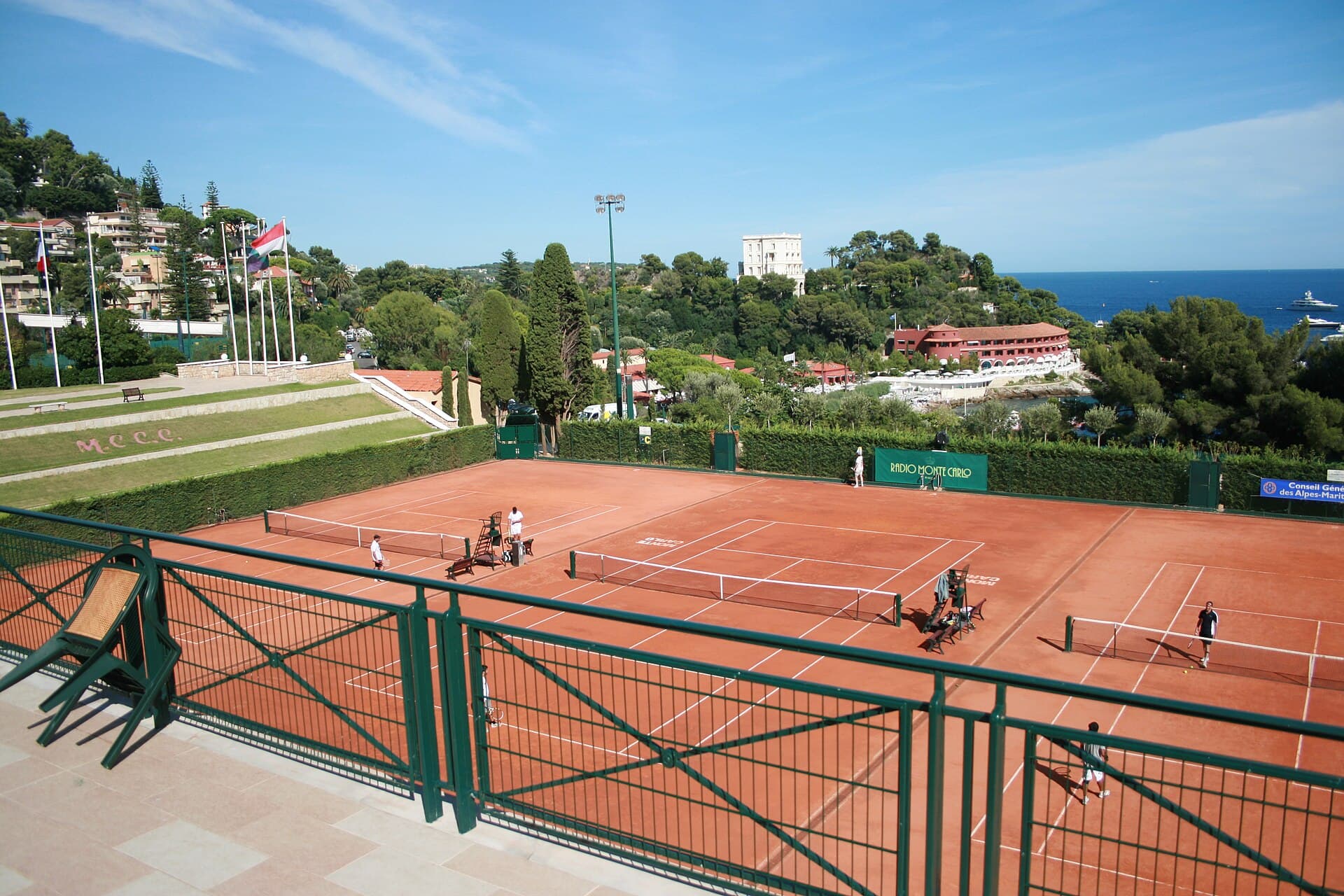 Immaculate clay courts and coastal terraces at Monte-Carlo Country Club.